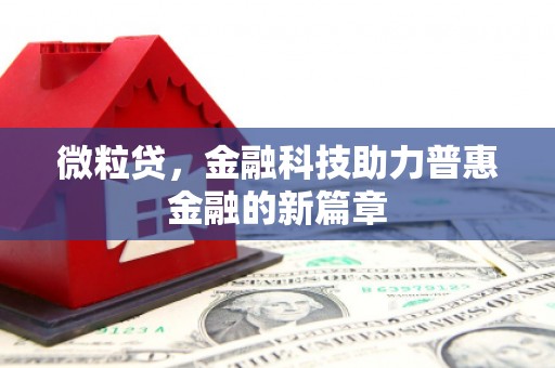 双溪微粒贷，金融科技助力普惠金融的新篇章