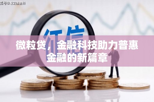 双溪微粒贷，金融科技助力普惠金融的新篇章