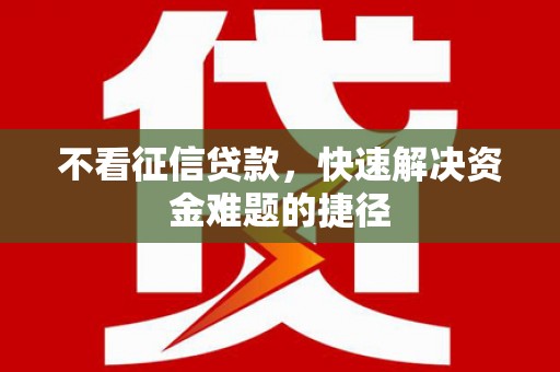 双溪不看征信贷款，快速解决资金难题的捷径