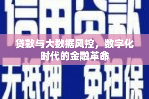 双溪贷款与大数据风控，数字化时代的金融革命