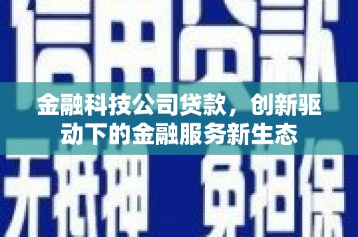 双溪金融科技公司贷款，创新驱动下的金融服务新生态