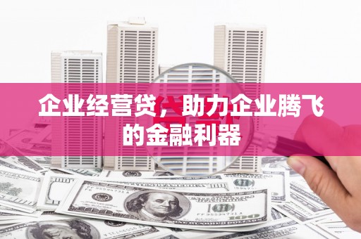 双溪企业经营贷，助力企业腾飞的金融利器