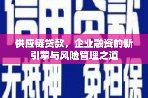 双溪供应链贷款，企业融资的新引擎与风险管理之道