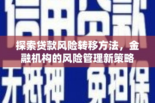 双溪探索贷款风险转移方法，金融机构的风险管理新策略