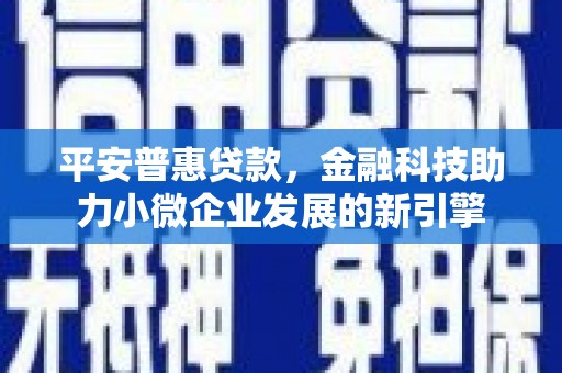 双溪平安普惠贷款，金融科技助力小微企业发展的新引擎