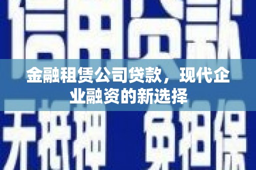 双溪金融租赁公司贷款，现代企业融资的新选择
