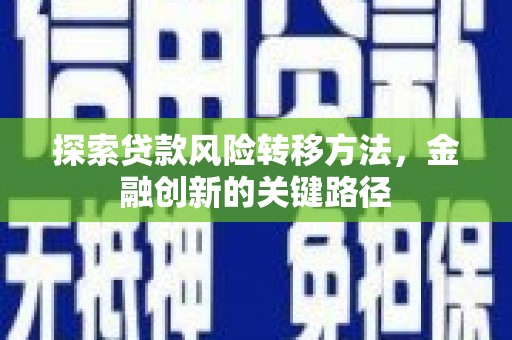 双溪探索贷款风险转移方法，金融创新的关键路径