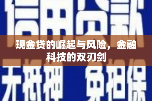 双溪现金贷的崛起与风险，金融科技的双刃剑