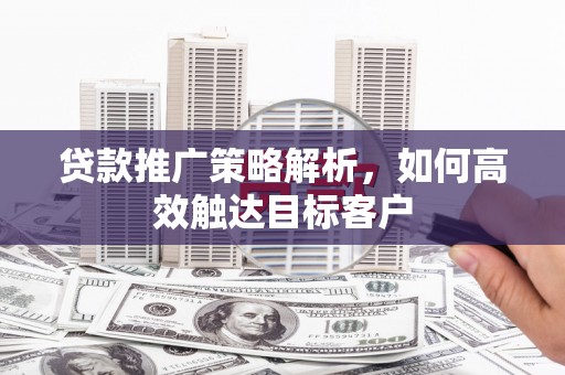 双溪贷款推广策略解析，如何高效触达目标客户