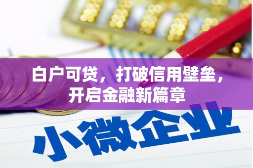 双溪白户可贷，打破信用壁垒，开启金融新篇章