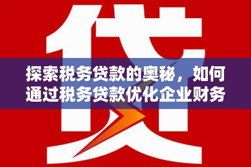 双溪探索税务贷款的奥秘，如何通过税务贷款优化企业财务