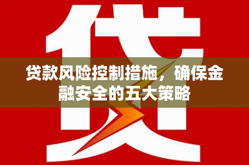 双溪贷款风险控制措施，确保金融安全的五大策略