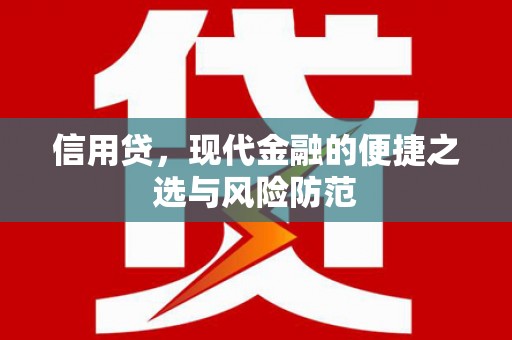 双溪信用贷，现代金融的便捷之选与风险防范