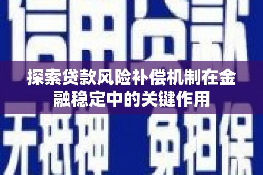 双溪探索贷款风险补偿机制在金融稳定中的关键作用