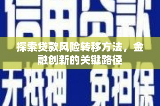 双溪探索贷款风险转移方法，金融创新的关键路径