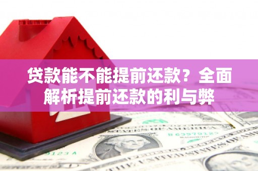 双溪贷款能不能提前还款？全面解析提前还款的利与弊