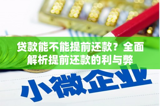 双溪贷款能不能提前还款？全面解析提前还款的利与弊